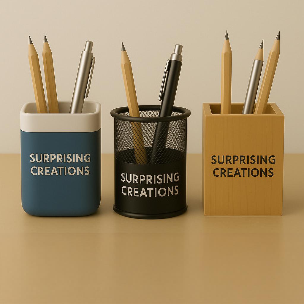  plastic metal and wooden penholders